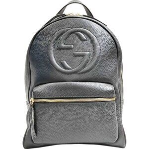 026685BK (X6) Gucci Backpack Bag Black Leather